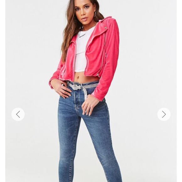 Forever 21 Velour Moto Jacket - Picture 7 of 8